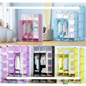 3-Column Plastic Wardrobe–Spacious Clothes Storage Organizer