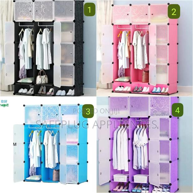 3-Section Plastic Wardrobe – Durable & Space-Saving Storage Solution - main view