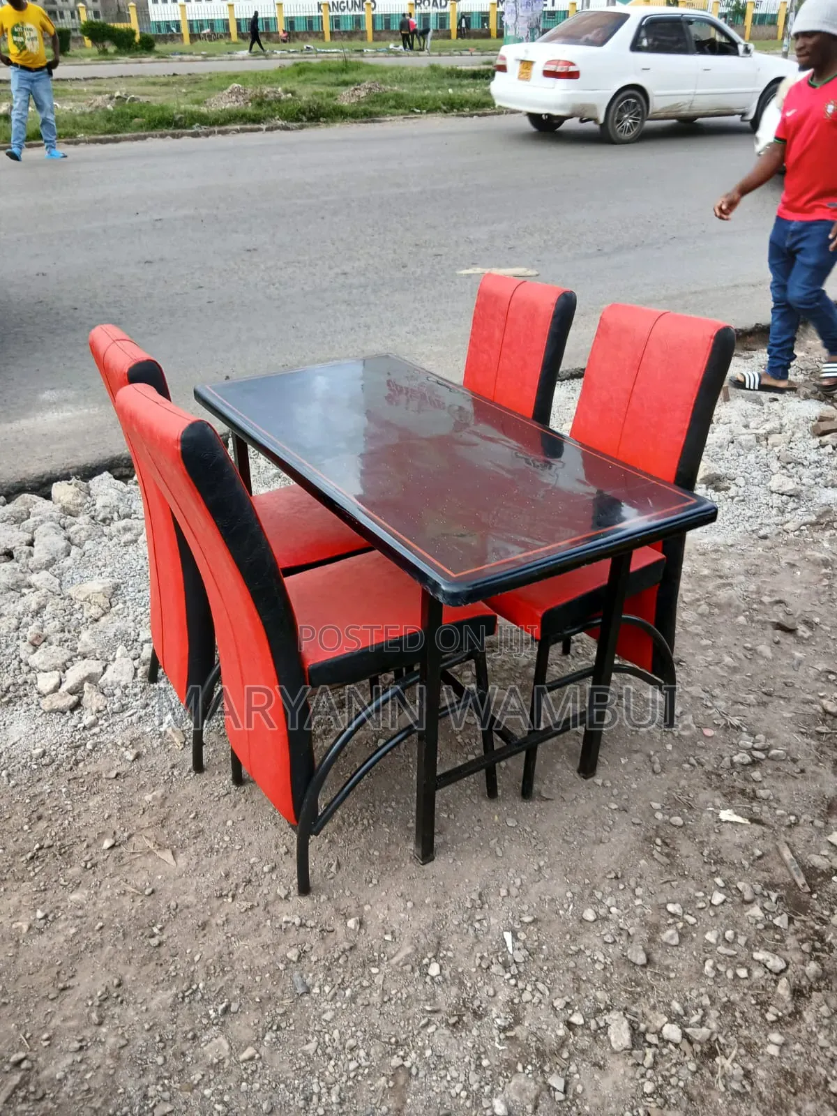 Red and Black Hotel and Club Chairs
