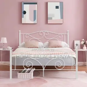 Bed; Premium Metal Kids Bed Frame for Comfortable Sleeping