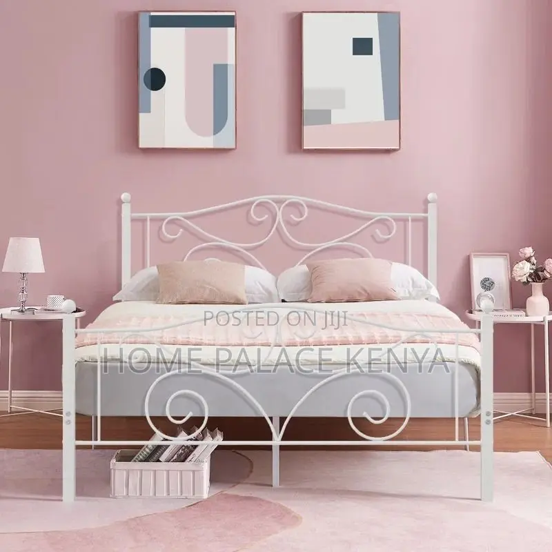 Bed; Premium Metal Kids Bed Frame for Comfortable Sleeping