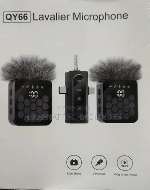 QY66 Dual Wireless Microphone for Interview - 2 Mics 20M Range
