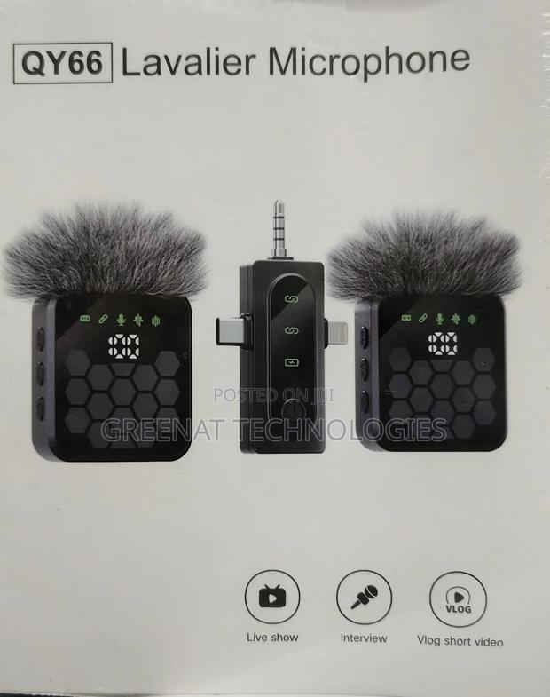 QY66 Dual Wireless Microphone for Interview - 2 Mics 20M Range - main view