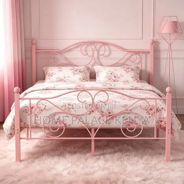 Bed; Premium Metal Kids Bed Frame for Comfortable Sleeping