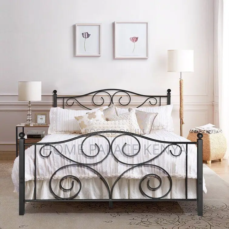 Bed; Premium Metal Kids Bed Frame for Comfortable Sleeping