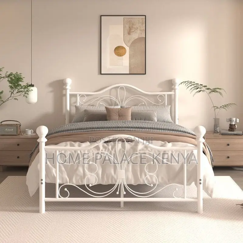 Bed; Premium Metal Kids Bed Frame for Comfortable Sleeping