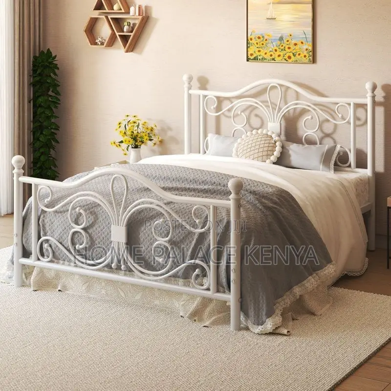 Bed; Premium Metal Kids Bed Frame for Comfortable Sleeping