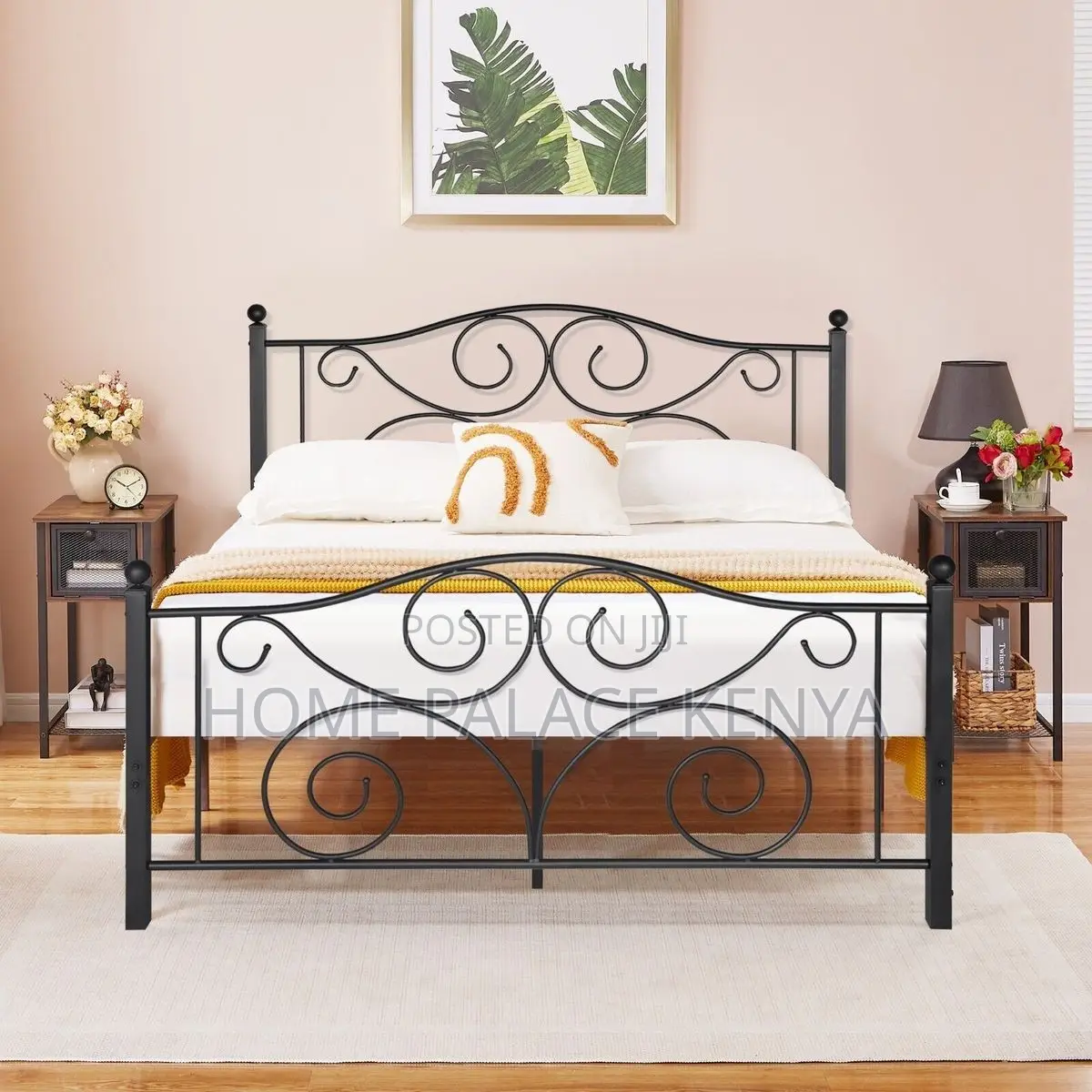 Bed; Premium Metal Kids Bed Frame for Comfortable Sleeping