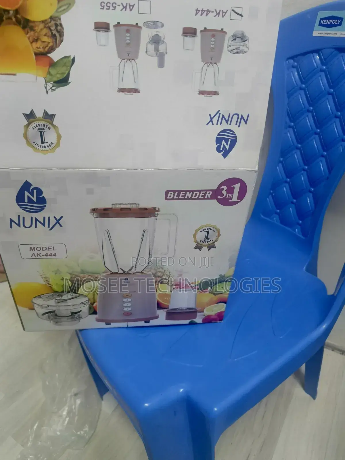 Nunix AK-555 3-in-1 Electric Kitchen Blender