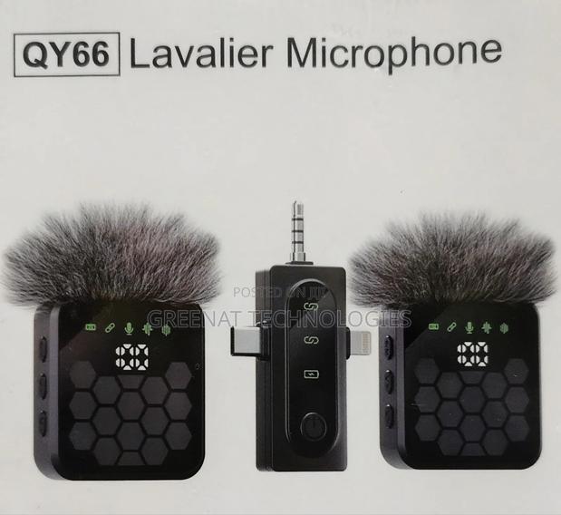 QY66 Wireless Lavalier Microphone 3-in-1 Type C iPhone 3.5mm Jack