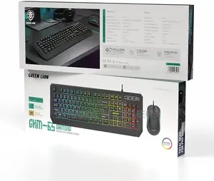 Green Lion Gaming Mouse & Keyboard Combo - Wired, Black