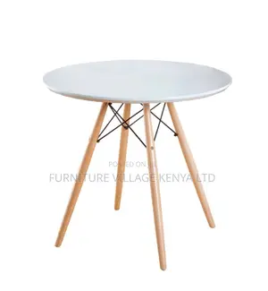 Dining Table; Modern Round White Top Office Dining Table