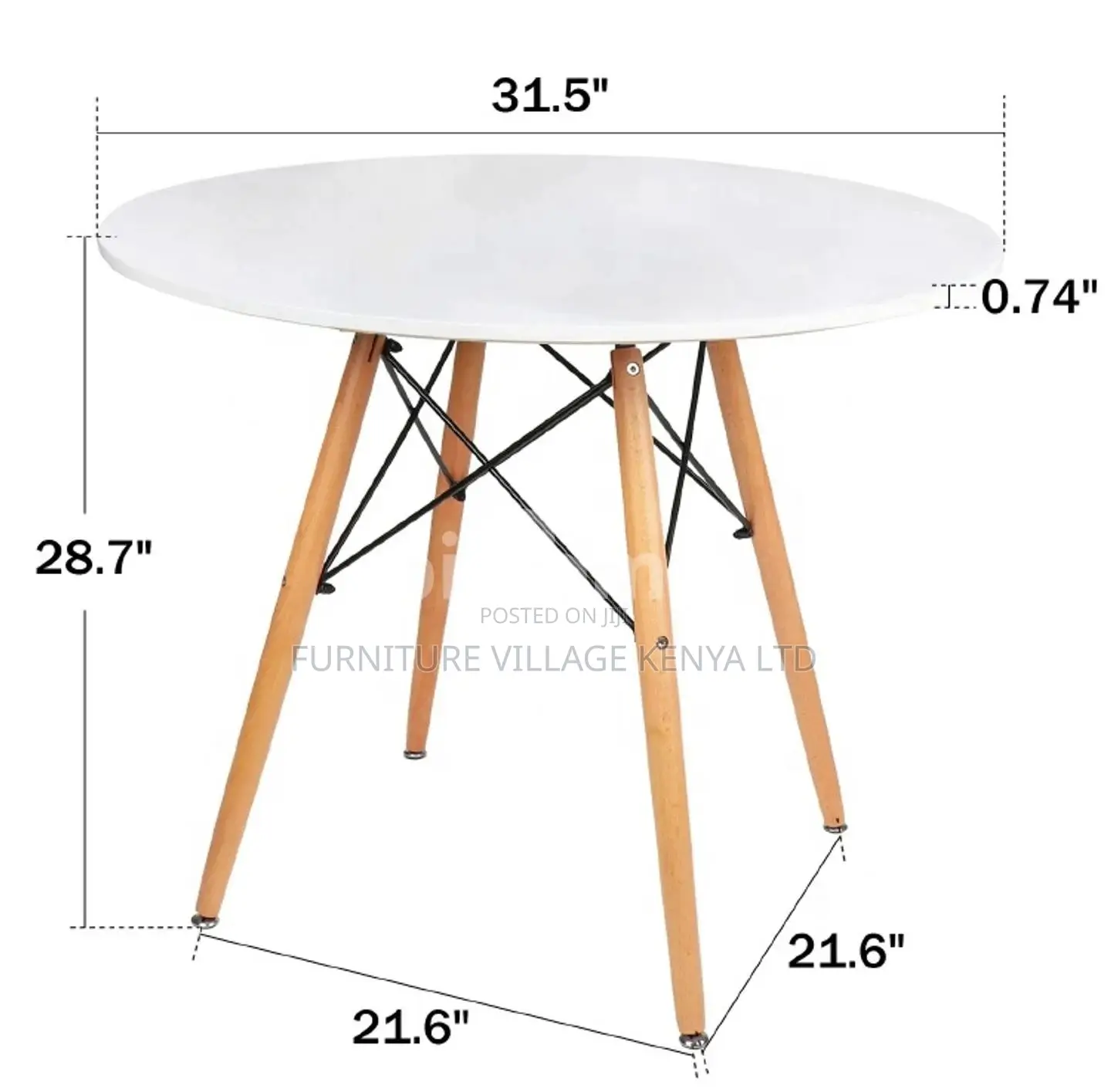 Dining Table; Modern Round White Top Office Dining Table