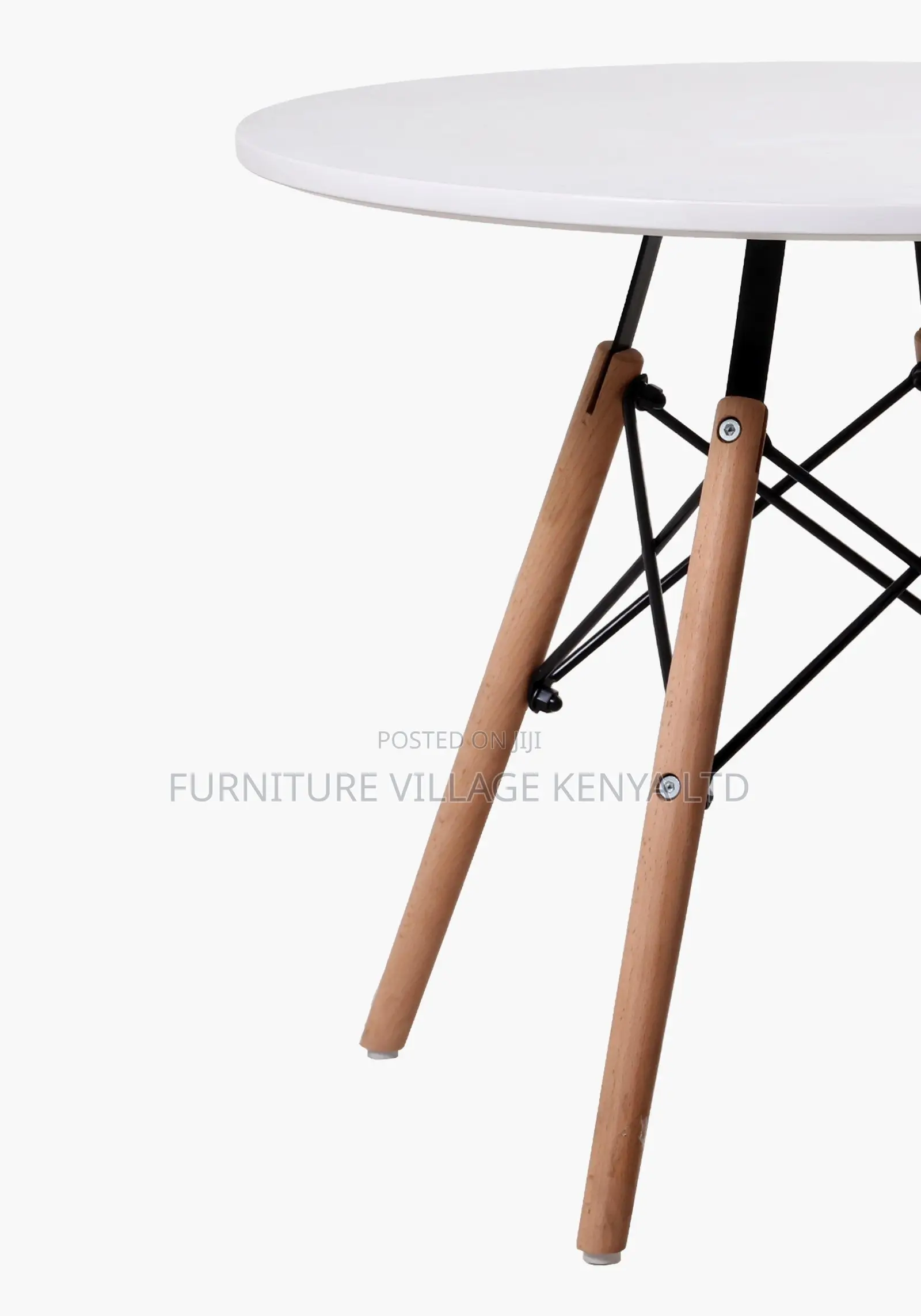 Dining Table; Modern Round White Top Office Dining Table