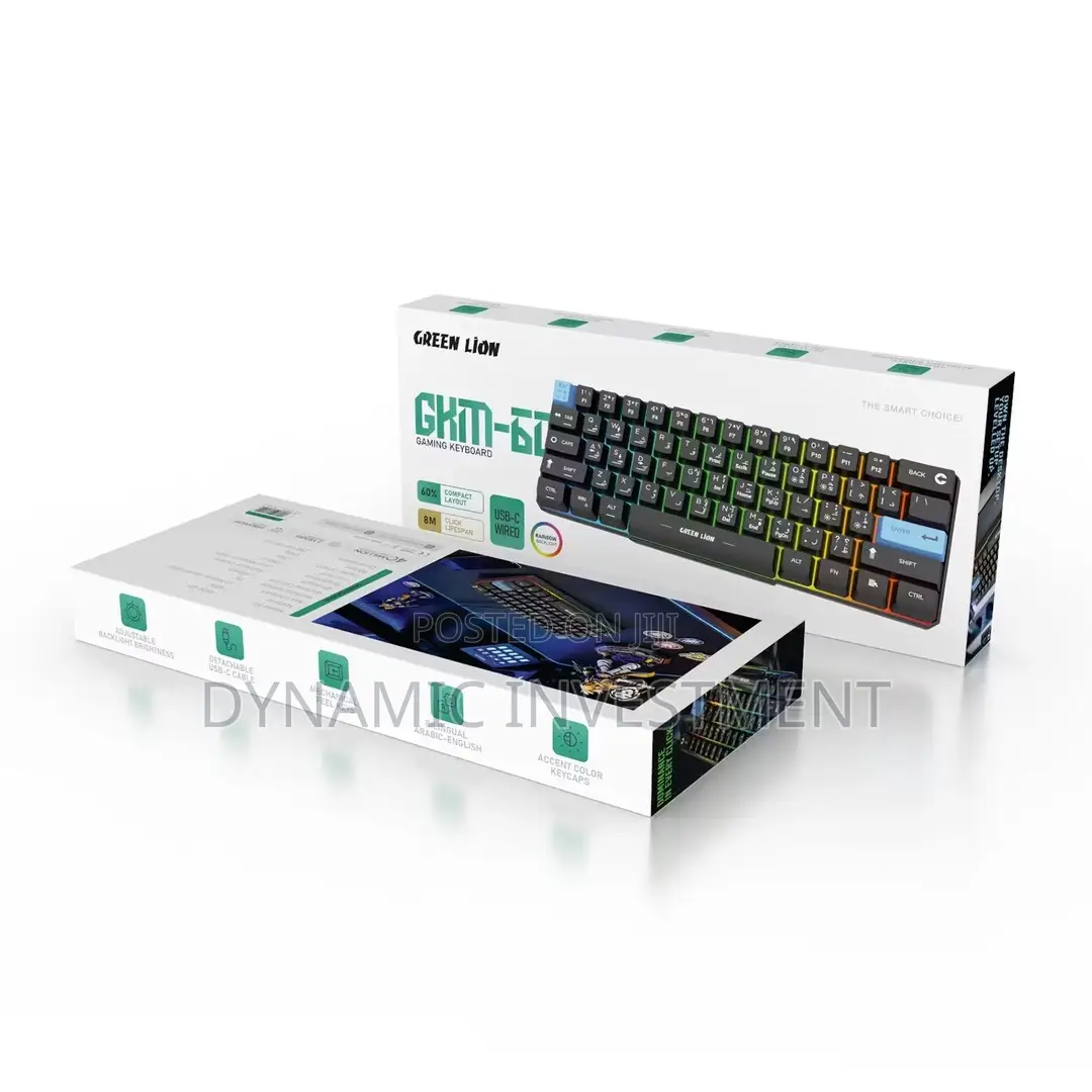 Green Lion GKM-60 Wired Gaming Keyboard - Black