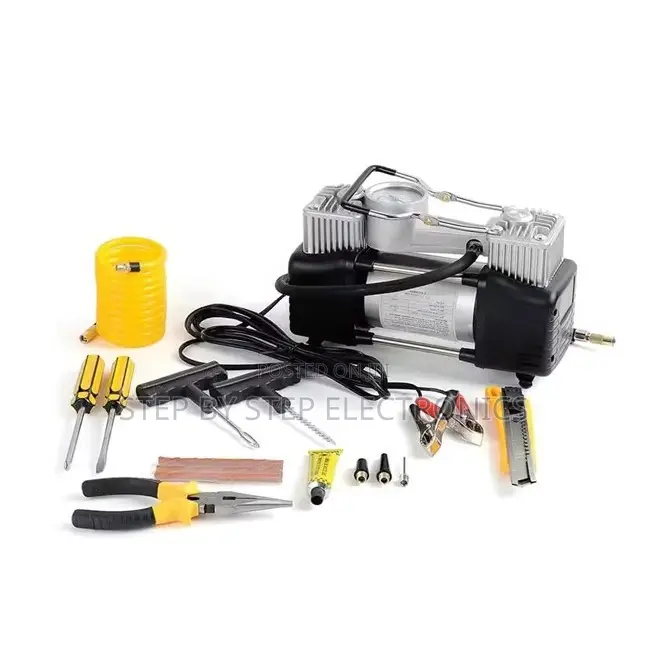 Portable Heavy Duty 12V Double Cylinder Car Air Compressor Pump