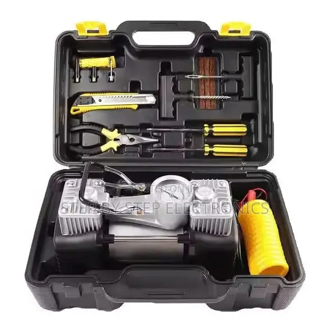 Tyre Repair Kit 12V Double Cylinder Car Air Compressor Pump
