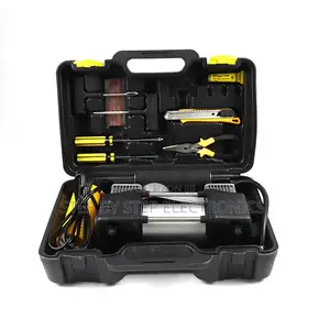 Free Puncture Repair Kit 12V Double Cylinder Car Air Compressor Pump