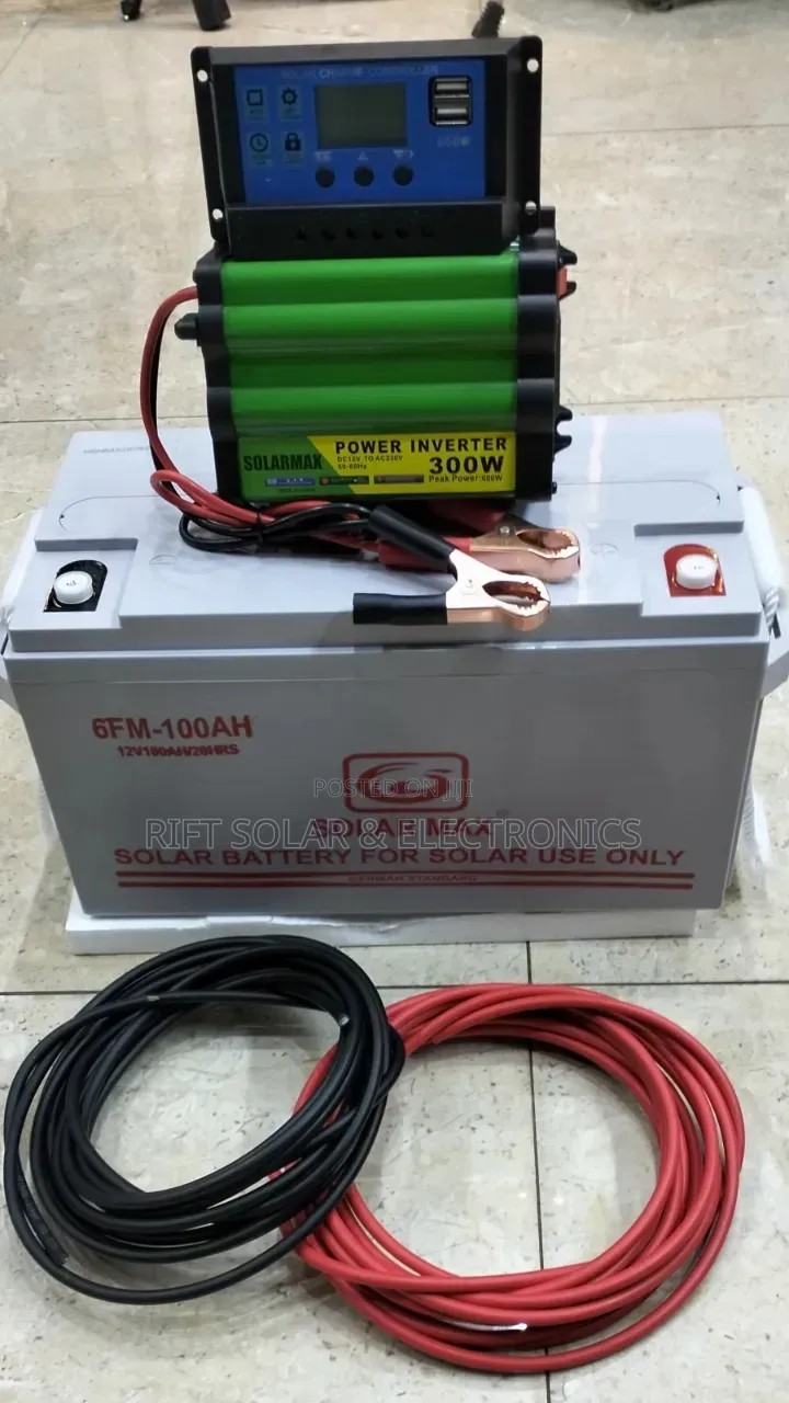 100Ah Gel Battery - 300w Inverter - 20A Controller - 10m PV Cable