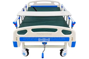 Adjustable Manual Hospital Patient Bed With Safety Side Rails