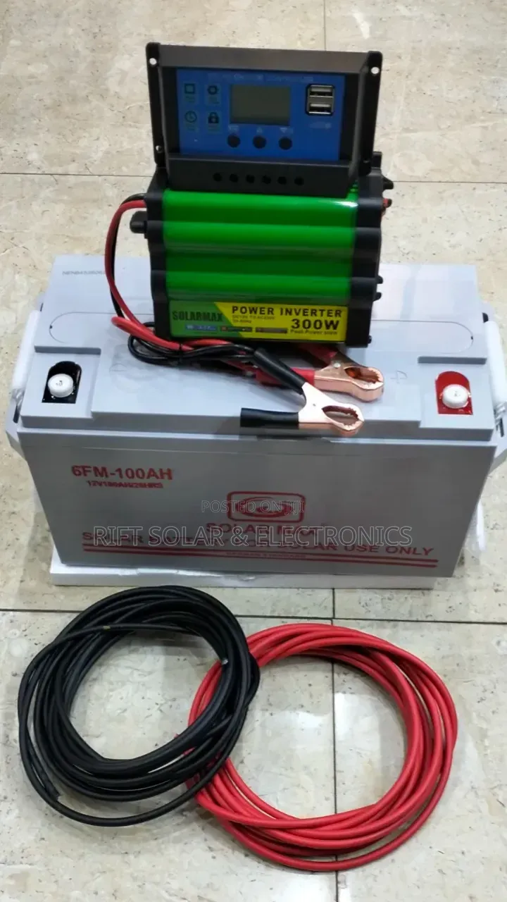 100Ah Gel Battery - 300w Inverter - 20A Controller - 10m PV Cable