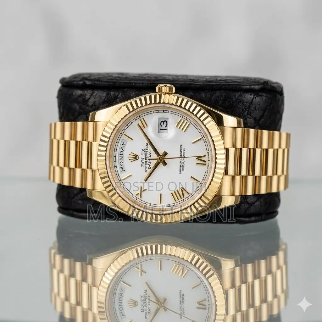 Automatic White Dial /Gold President Link Bracelet Rolex
