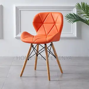 Dining Chair; Contemporary Eames Style Leather Chair for Dining Areas
