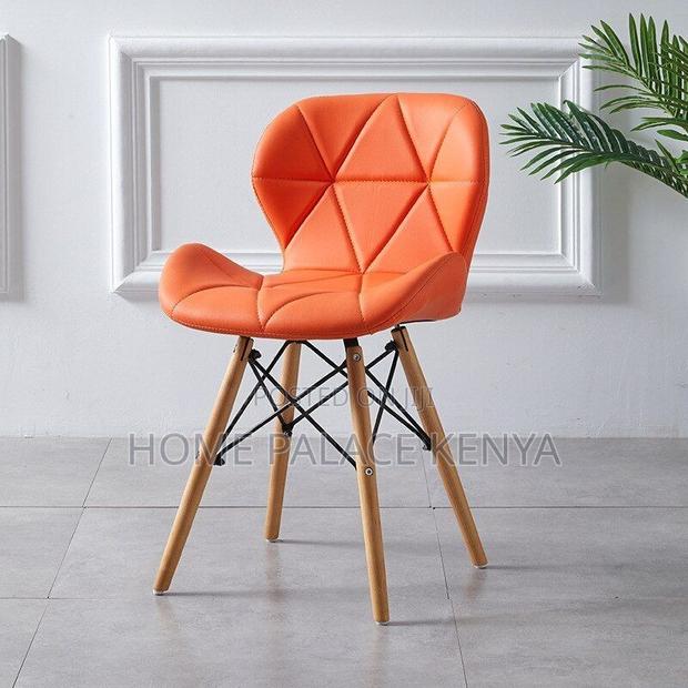 Dining Chair; Contemporary Eames Style Leather Chair for Dining Areas