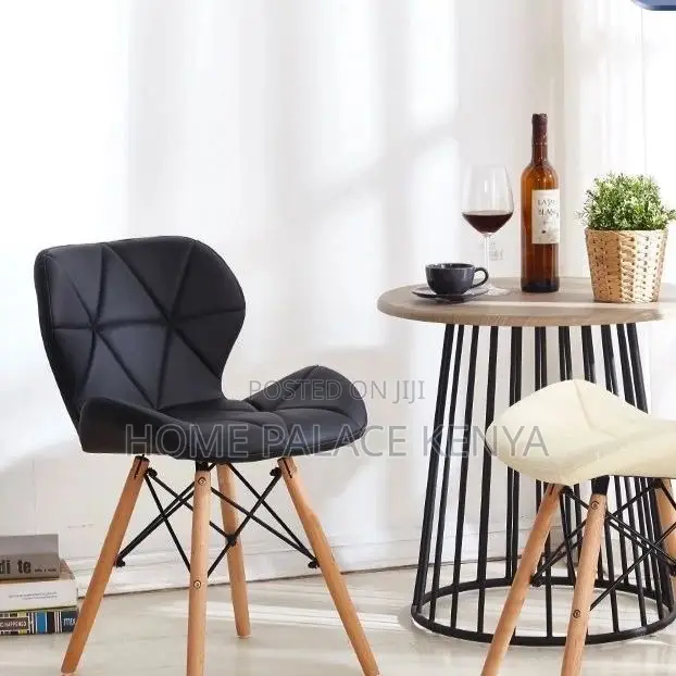 Dining Chair; Contemporary Eames Style Leather Chair for Dining Areas