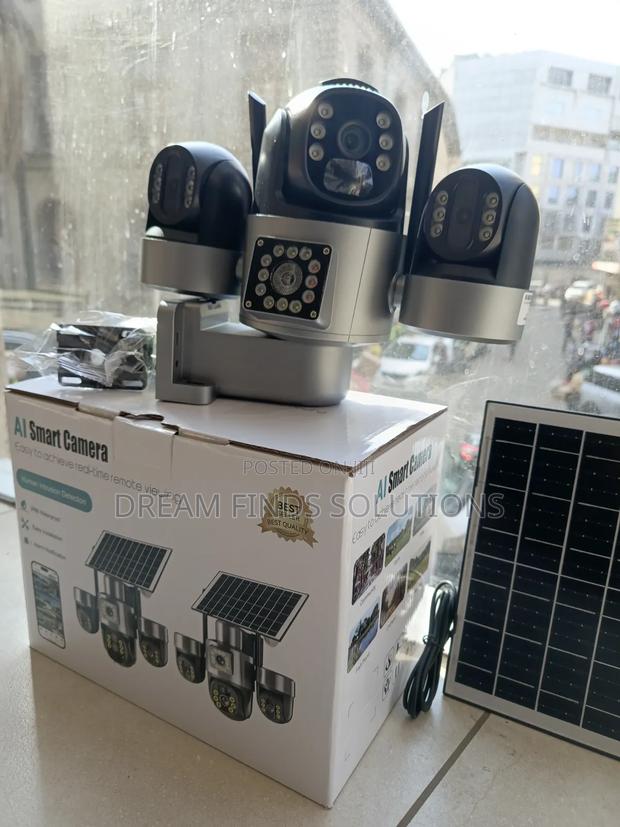 The Apex Eye: Triple-Lens Panoramic Sentinel Solar CCTV Camera