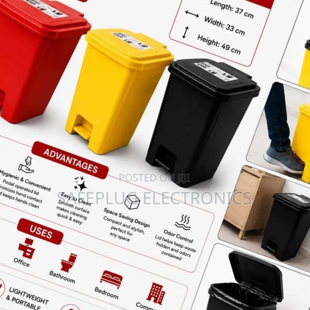 NEL Pedal Bin 30 Litres – Plain Waste Bin |
