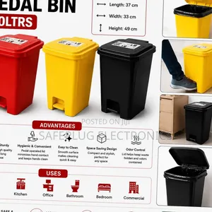 30L NEL Pedal Dustbin – Hands-Free Kitchen & Office Bin