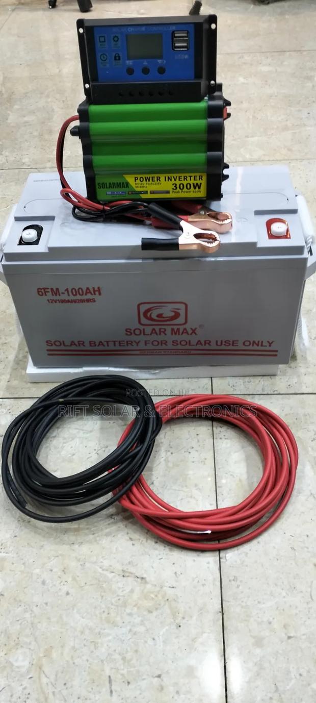 100Ah - Gel Battery - 300w Inverter - 20A Controller - 10m PV Cable