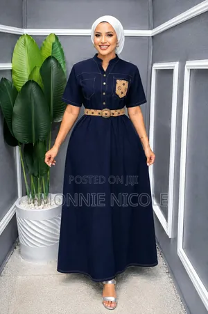 Buttoned Denim Maxi Shirt Dress💯