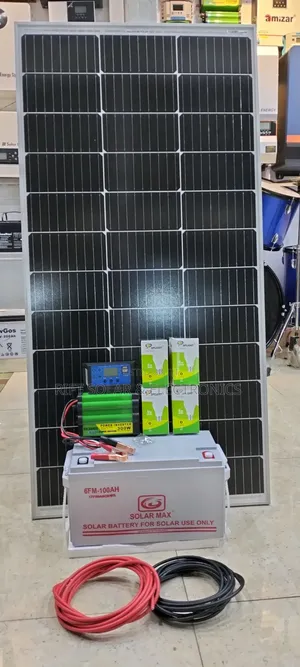 150 Watts Full Package - 100Ah Gel Battery - 300w Inverter -20a Kit