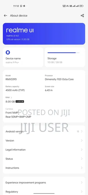 Realme 9 Pro+ 128 GB Blue