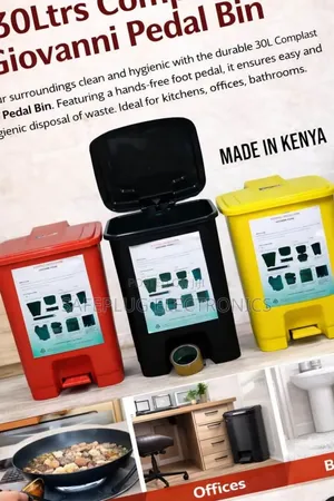 30L Pedal Bin – Hands-Free Plastic Dustbin
