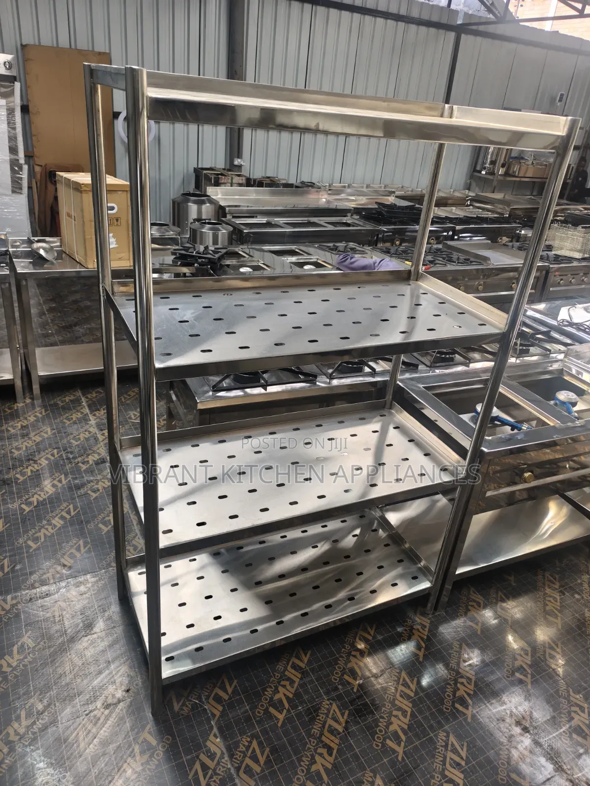 Four-Tier Stainless Steel Perforated Kitchen Rack