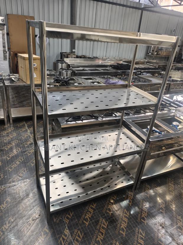 Four-Tier Stainless Steel Perforated Kitchen Rack - thumbnail 2