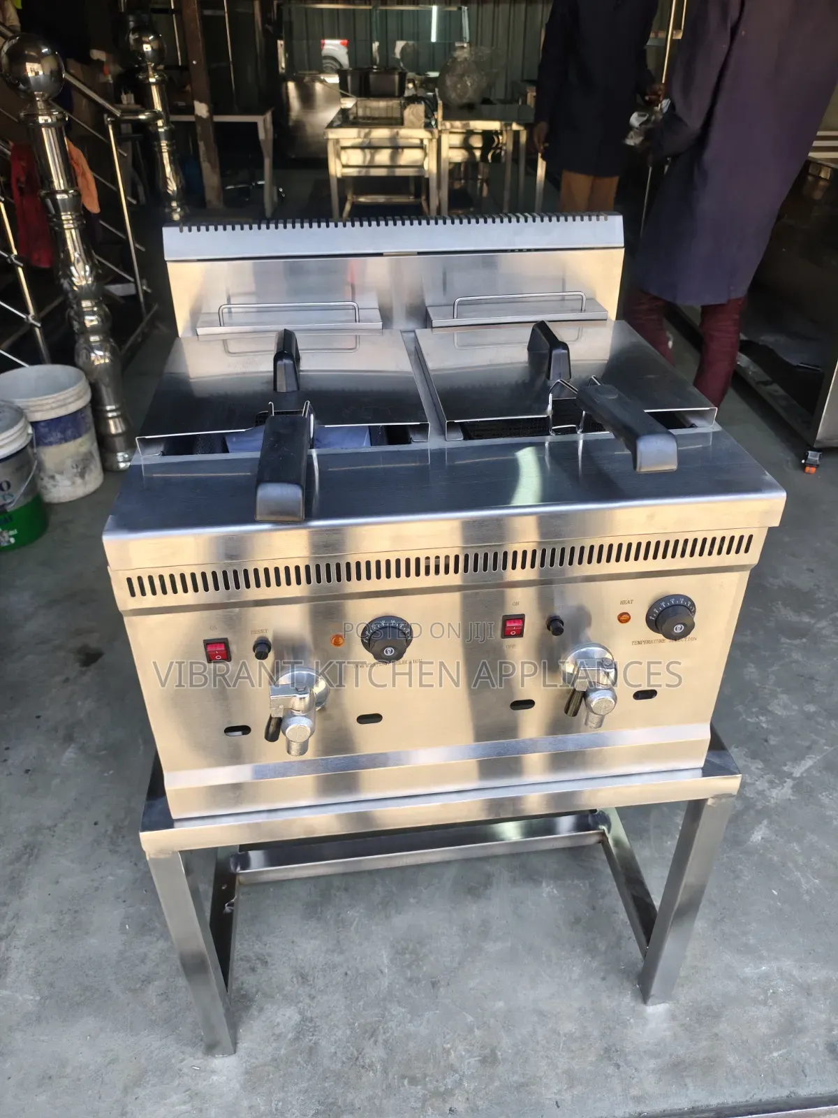 32-Litre Double Gas Fryer – Stainless Steel Commercial