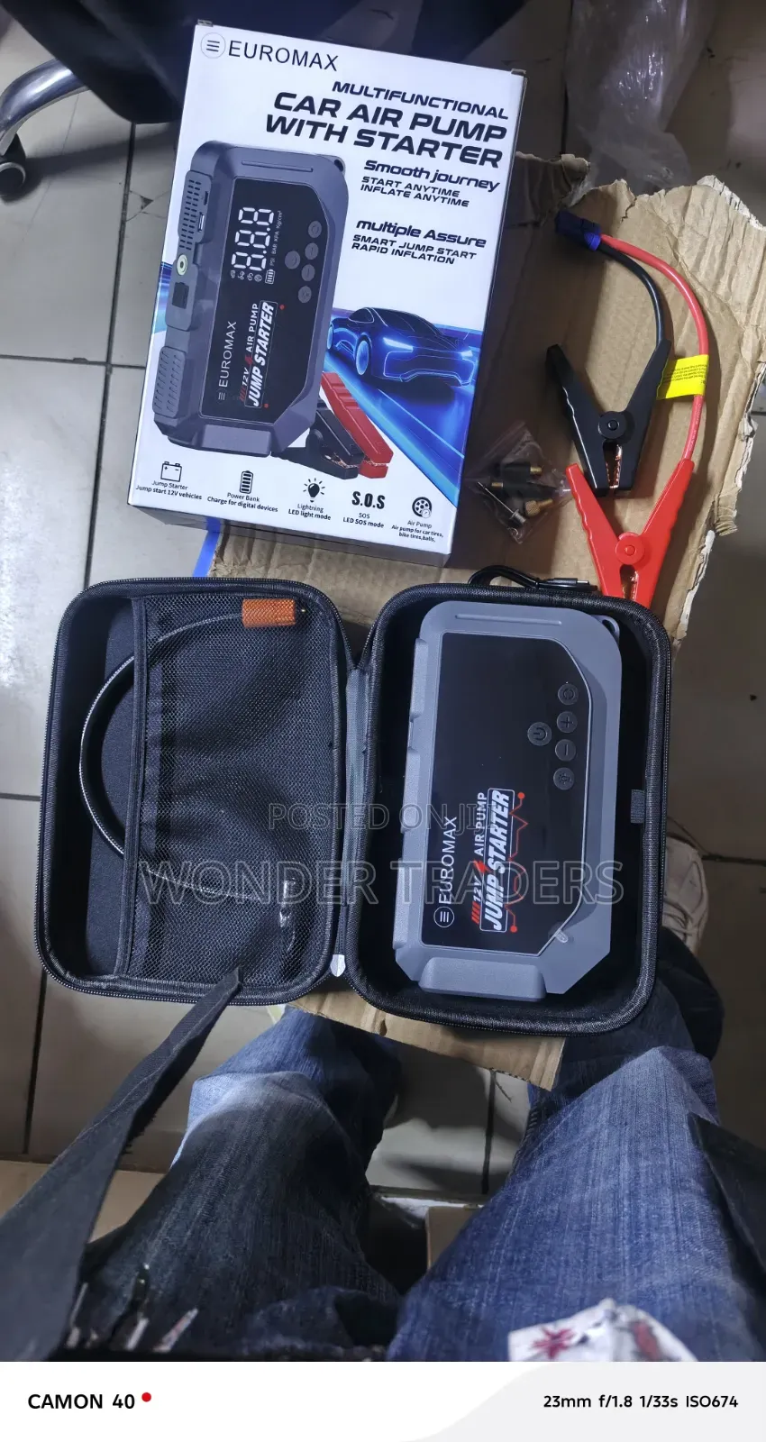 Car Jump Starter With Air Compressor, 12000mAh Peak Jump Starter