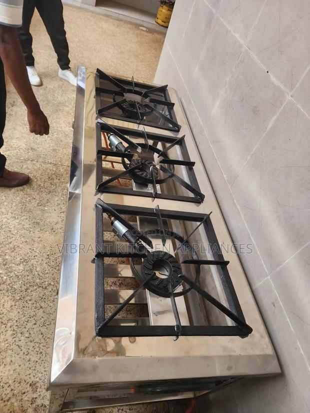 Three Burner Stainless Steel Commercial Cooker