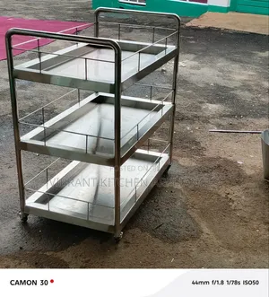 Three-Tier Stainless Steel Utility Trolley – Commercial