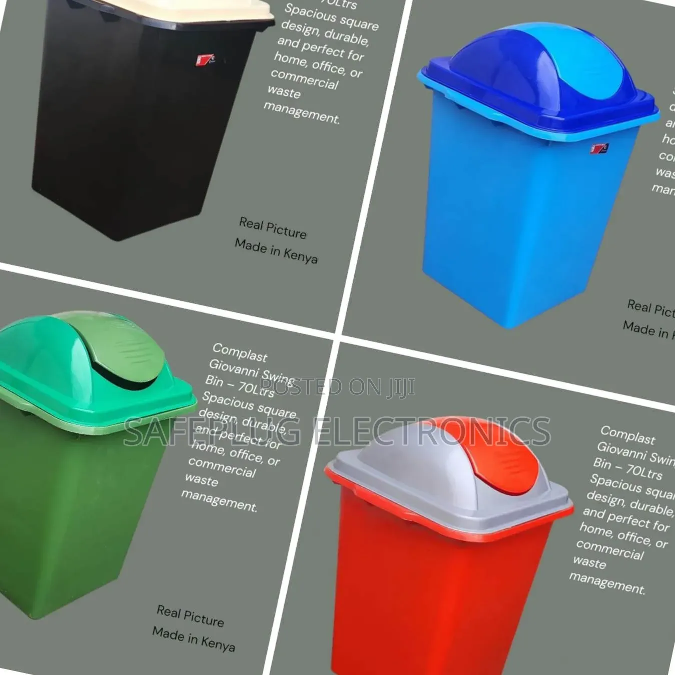 Complast 70L Swing Bin – Heavy-Duty Plastic Waste Bin