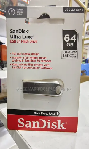 SanDisk Ultra Luxe 64GB USB 3.1 Flash Drive - 150mb/S Metalic Original