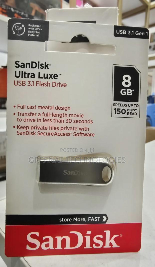 SanDisk Ultra Luxe 8GB USB 3.1 Flash Drive - 150mb/S Metal Original