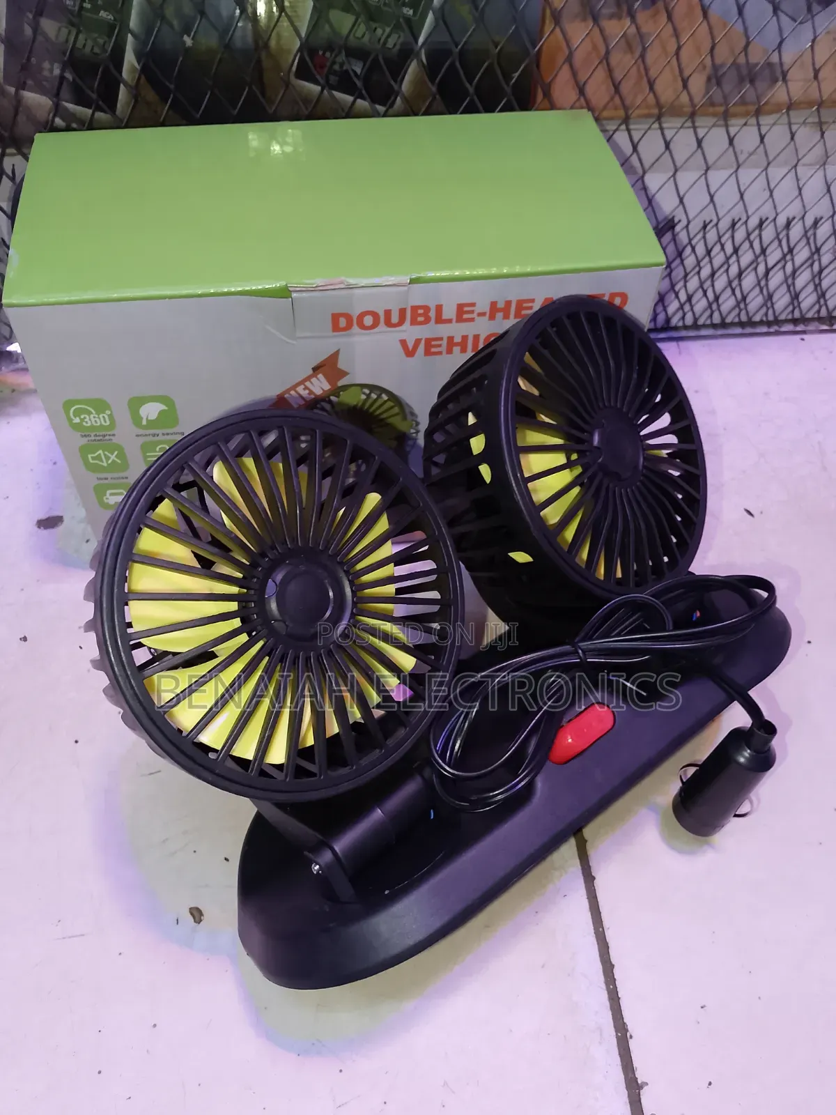 Vehicle Fan Efficient Double Headed Fan,360 Rotation