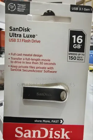 SanDisk Ultra Luxe 16GB USB 3.1 Flash Drive 150mb/S Original 16GB