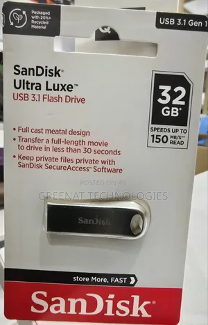 SanDisk Ultra Luxe 32GB USB 3.1 Flash Drive 150mb/S Original 32GB