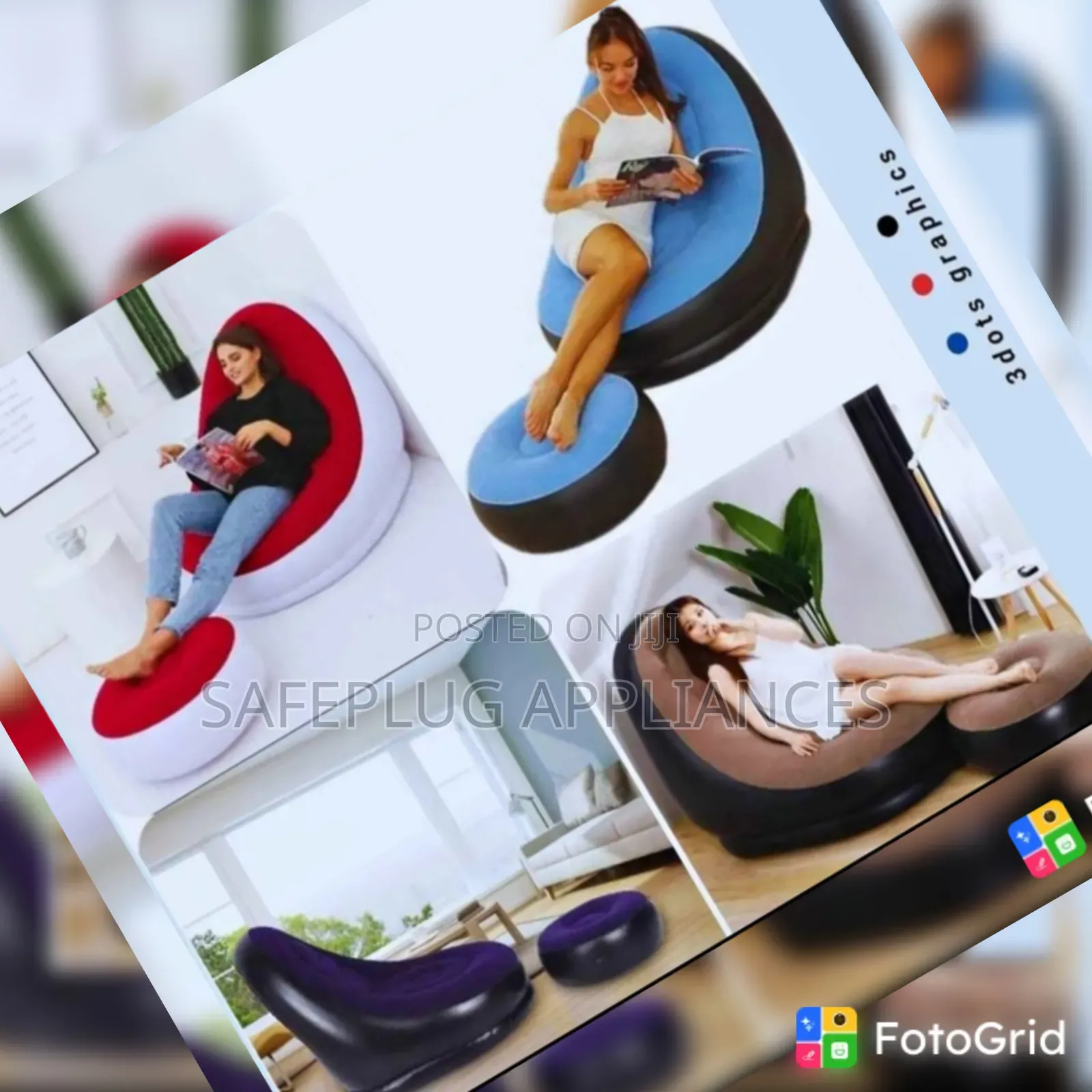 Inflatable Seat With Foot Rest – Comfortable Portable Lounger